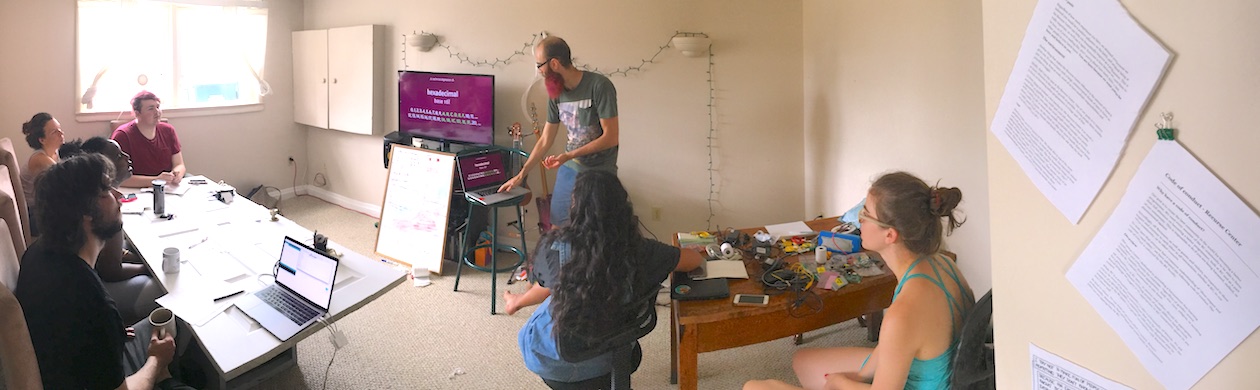 Panoramic image of the July 2018 workshop in Kingston